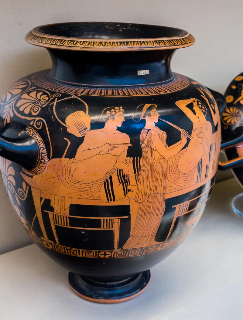Peleus Painter Arv 1039 8 Symposion - Three Draped Youths 