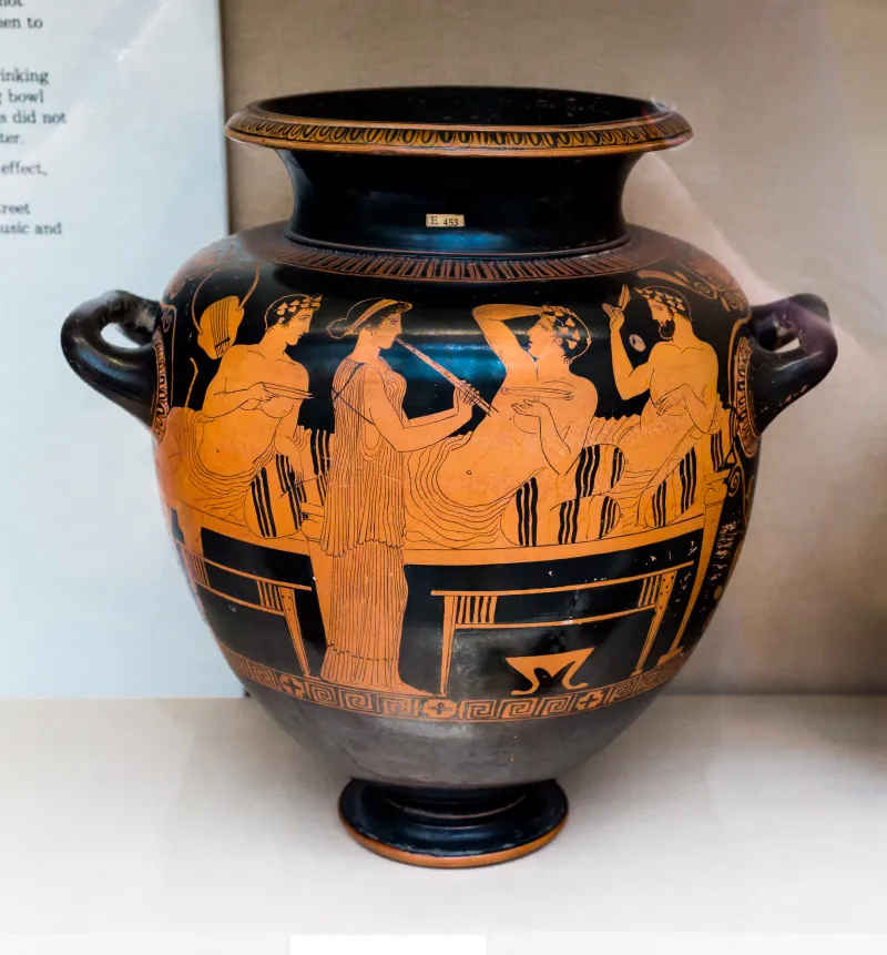 Peleus Painter Arv 1039 8 Symposion - Three Draped Youths 