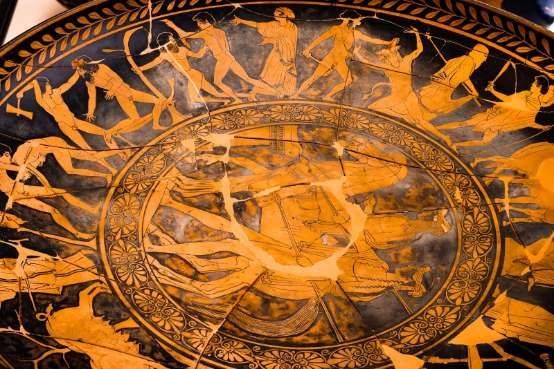 Penthesilea Painter - Arv 882 35 - Theseus And Peirithoos - Deeds Of Theseus - Memnon And Achilles Fighting - Ajax And Odysseus Quarrelling - Ferrara Man 44885 - 