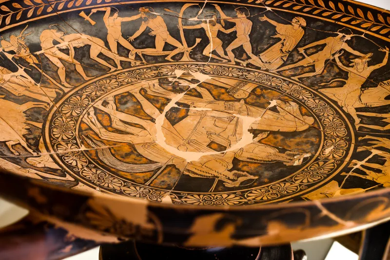 Penthesilea Painter - Arv 882 35 - Theseus And Peirithoos - Deeds Of Theseus - Memnon And Achilles Fighting - Ajax And Odysseus Quarrelling - Ferrara Man 44885 - 