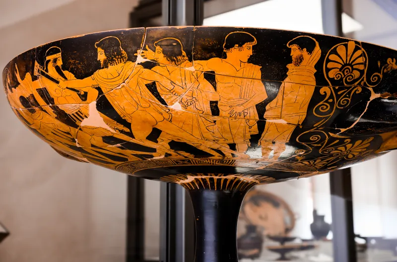 Penthesilea Painter - Arv 882 35 - Theseus And Peirithoos - Deeds Of Theseus - Memnon And Achilles Fighting - Ajax And Odysseus Quarrelling - Ferrara Man 44885 - 