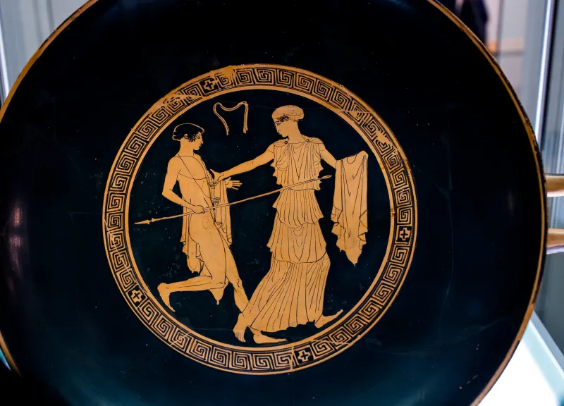 Penthesilea Painter Arv 883 60 Youth With Spear Pursuing Woman - Satyrs And Maenads 