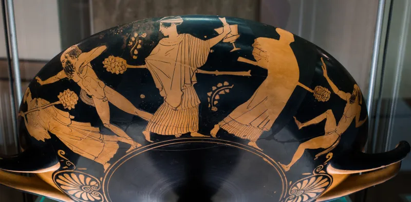 Penthesilea Painter Arv 883 60 Youth With Spear Pursuing Woman - Satyrs And Maenads 