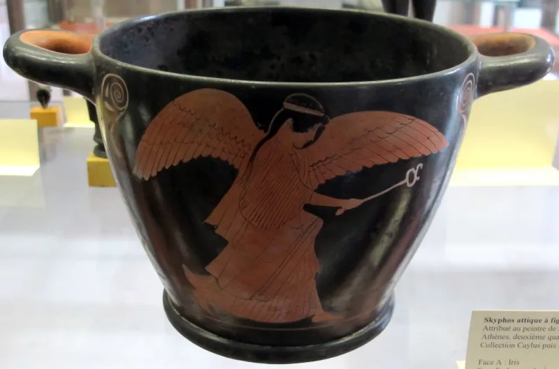 Pittore Di Pentesilea Skyphos Attico A Figure Rosse Con Iris E Uomo Barbuto, Atene, 475-450 Ac Ca 