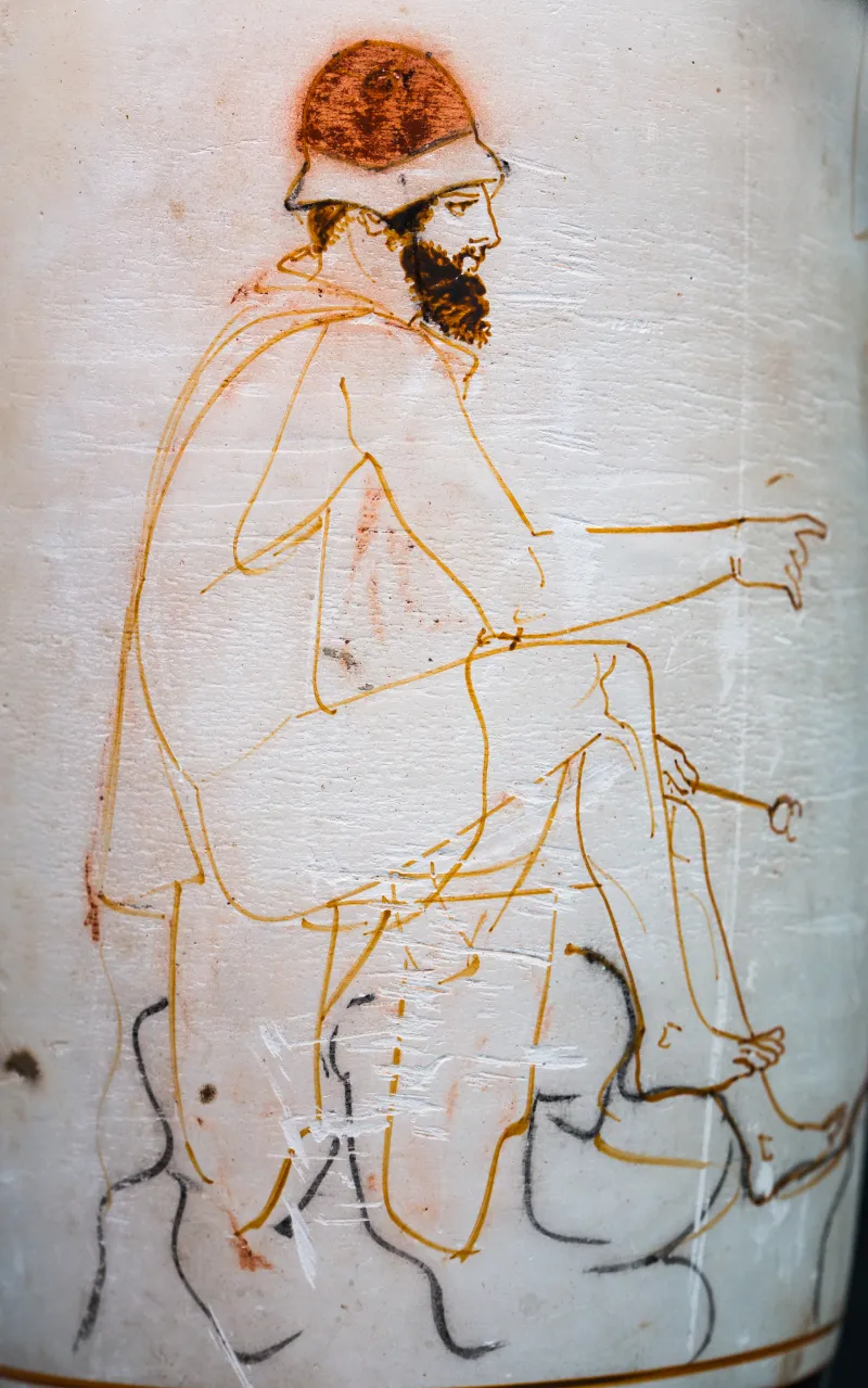 Phiale Painter Arv 1022 138 Hermes Psychopompos And Woman At Tomb 