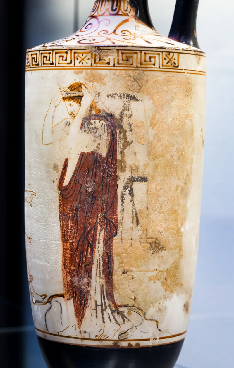 Phiale Painter - Arv 1022 138 - Hermes Psychopompos And Woman At Tomb - München As 2797 - 