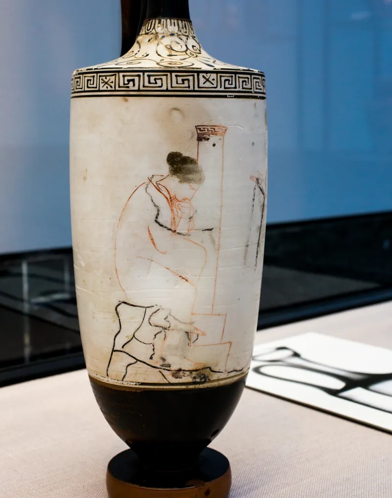 Phiale Painter Arv 1022 139 Two Women At A Tomb Stele 