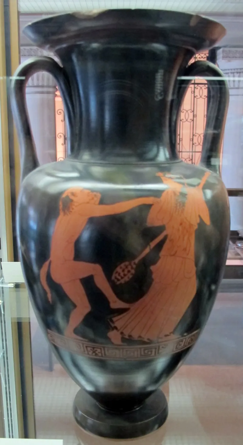 Pittore Della Phiale, Anfora A Figure Rosse, Con Satiri E Menade, Attica 450-420 