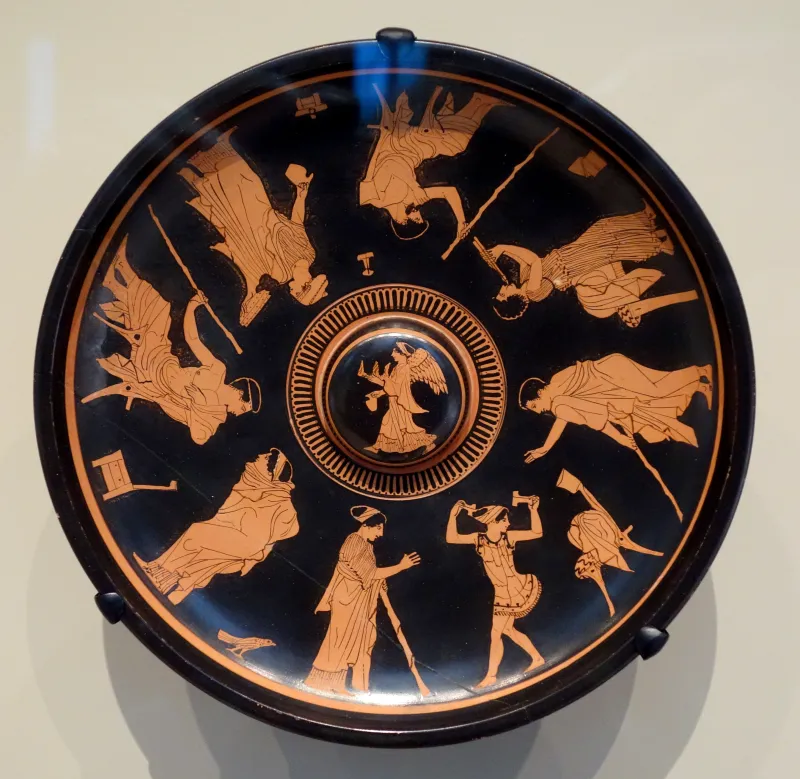 Red-Figure Phiale Women Entertaining Men (Boston Mfa 