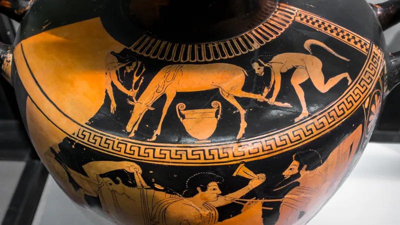 Phintias Arv 24 8 Two Satyrs Molesting A Deer - Komos 