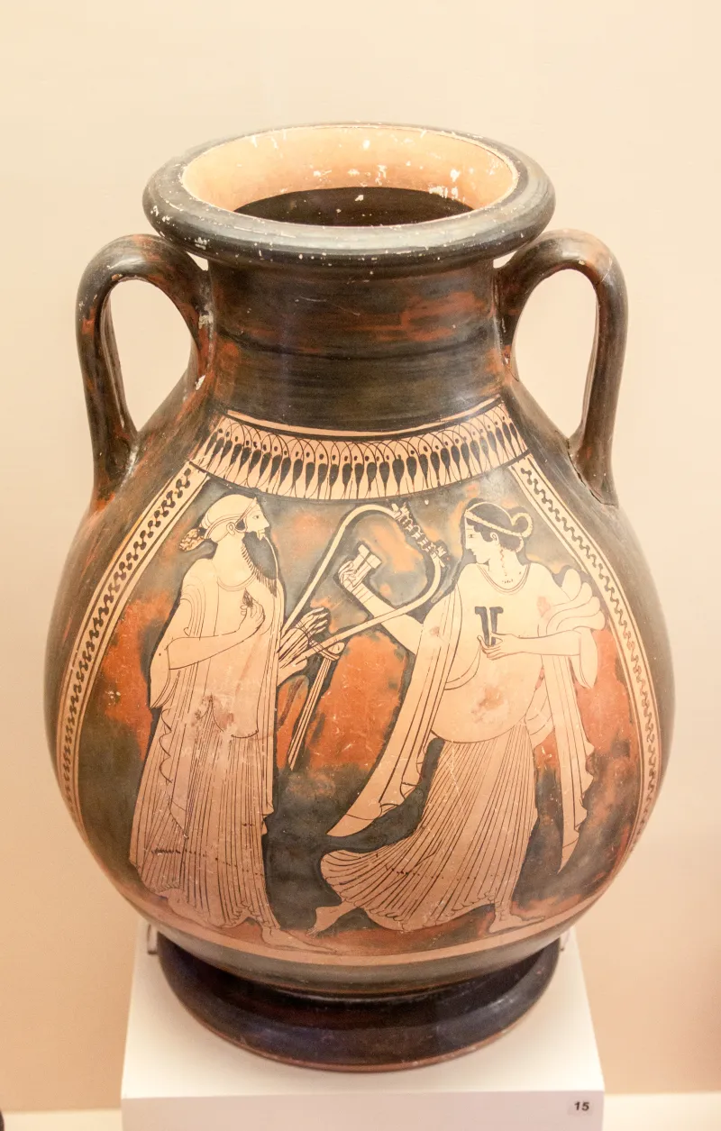 Attic Red-Figure Pelike - Man With Lyre And Woman With 