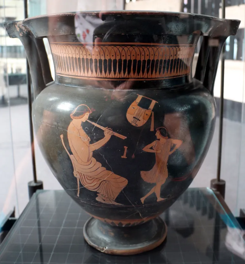 Pittore Dei Maiali, Cratere A Colonnete Attico Con Lezione Di Danza, 450-430 Ca, Da Rudiae, 