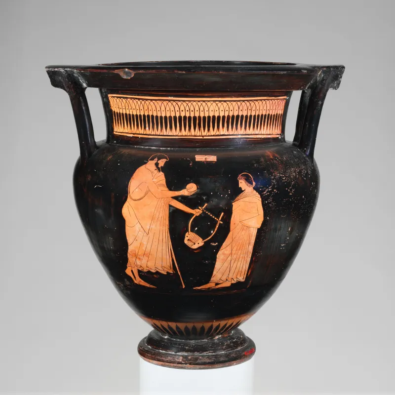 Terracotta Column-Krater (Bowl For Mixing Wine And Water) Met 