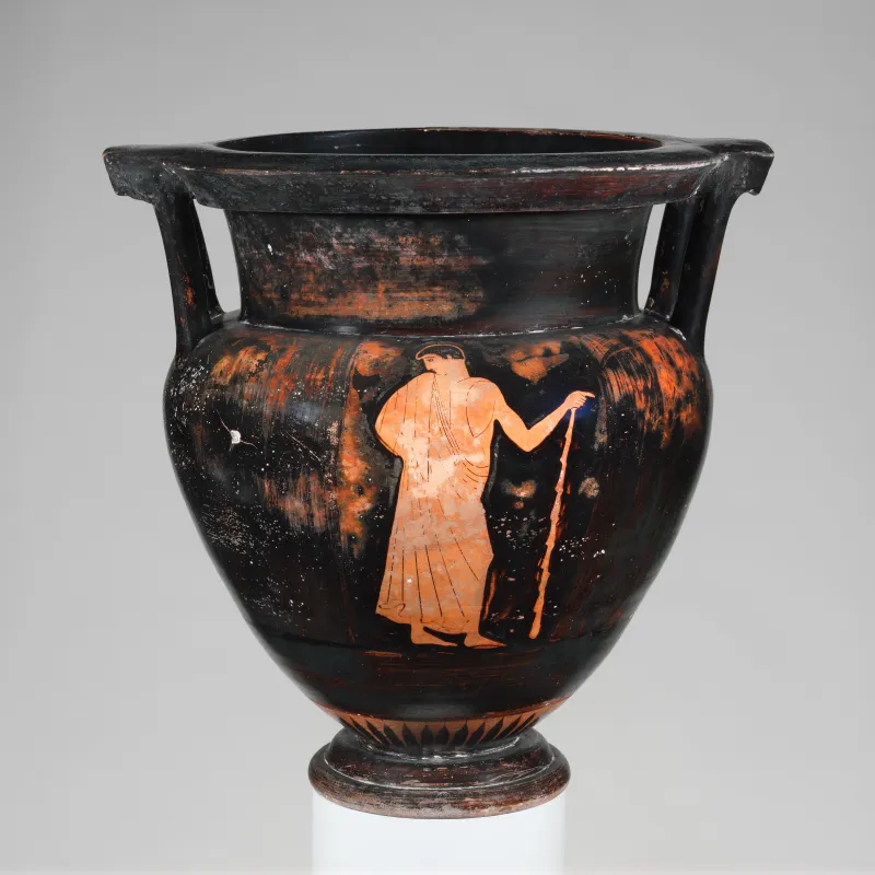 Terracotta Column-Krater (Bowl For Mixing Wine And Water) Met 