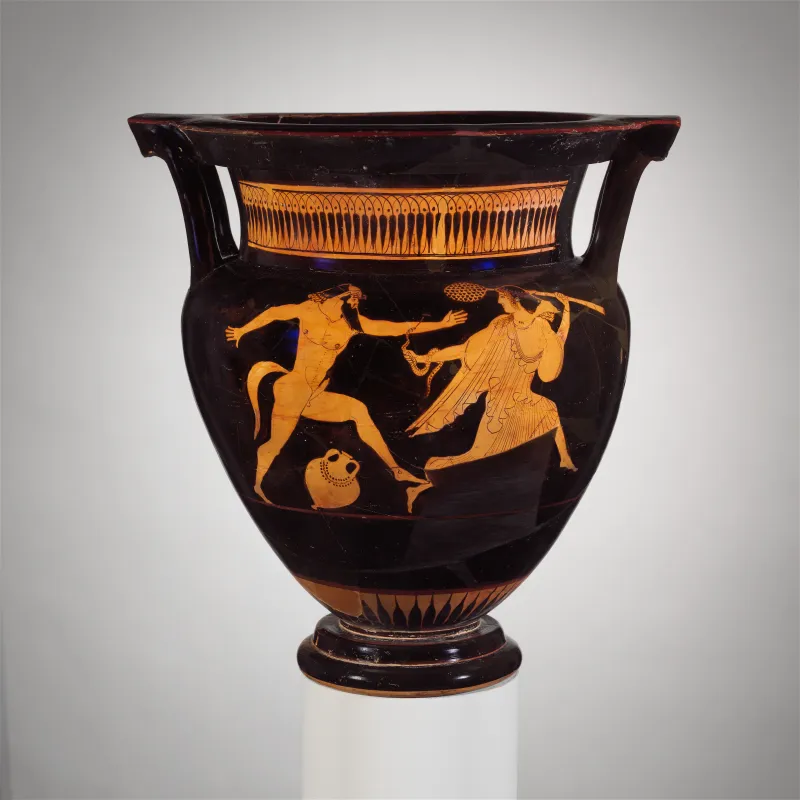 Terracotta Column-Krater (Bowl For Mixing Wine And Water) Met 