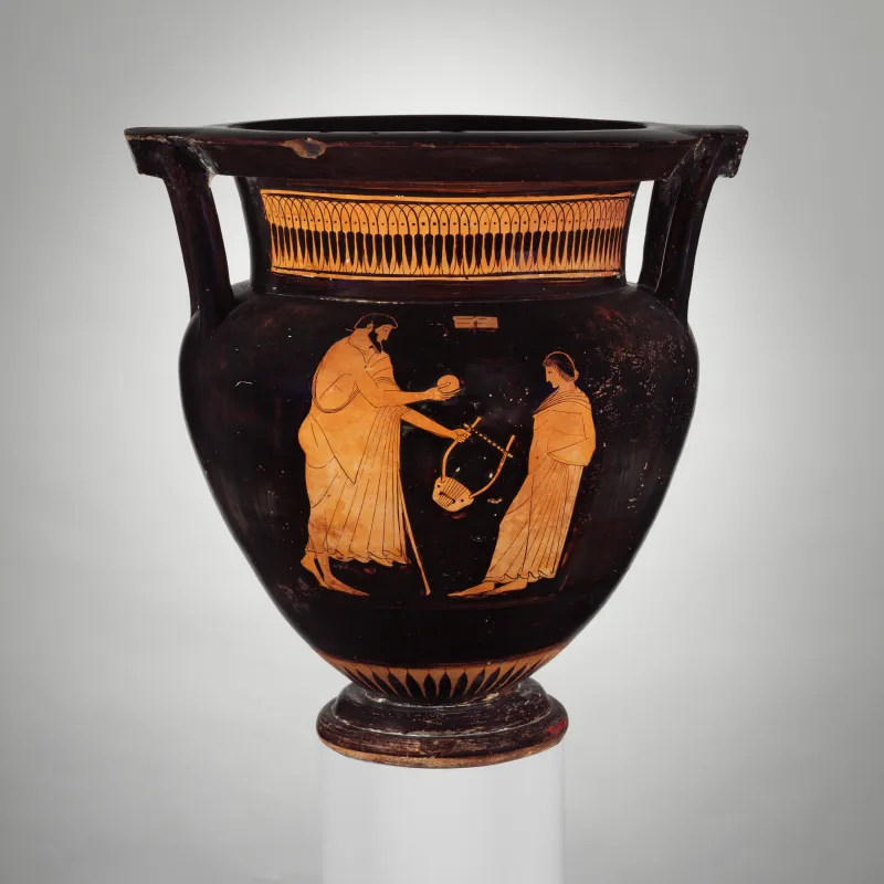 Terracotta Column-Krater (Bowl For Mixing Wine And Water) Met 