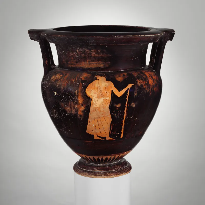 Terracotta Column-Krater (Bowl For Mixing Wine And Water) Met 