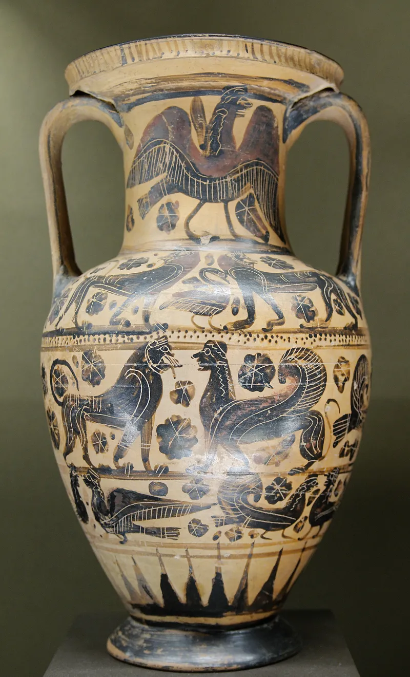 Amphora Sphinxes Animals Louvre 