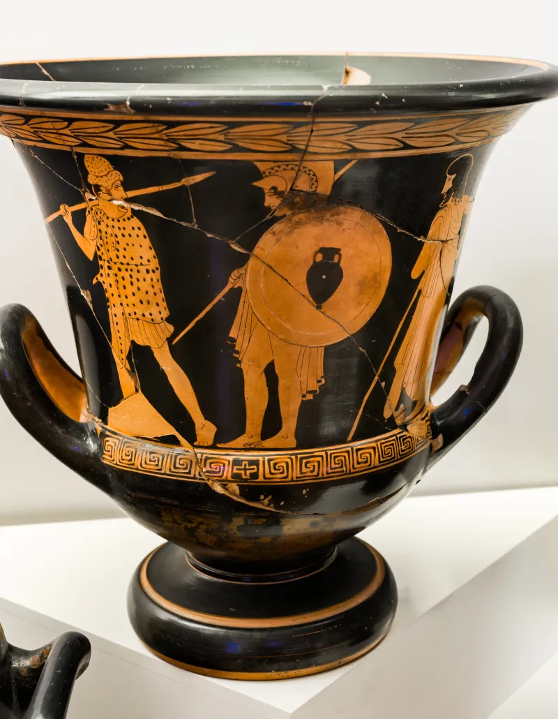 Polydektes Painter - Arv 1069 3 - Warriors Departing - Draped Youths - Roma Mnevg 50431 - 