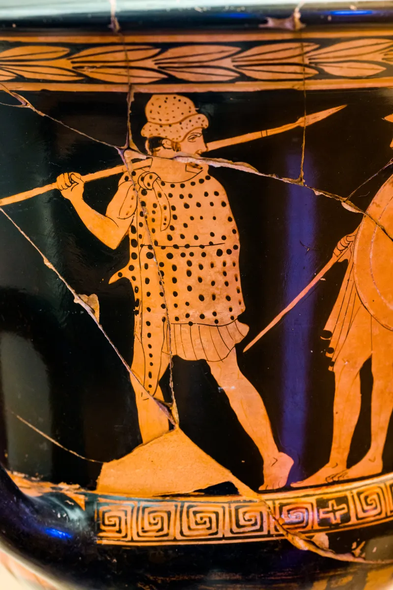 Polydektes Painter - Arv 1069 3 - Warriors Departing - Draped Youths - Roma Mnevg 50431 - 
