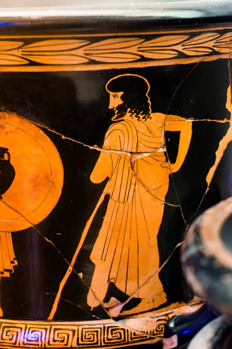 Polydektes Painter - Arv 1069 3 - Warriors Departing - Draped Youths - Roma Mnevg 50431 - 