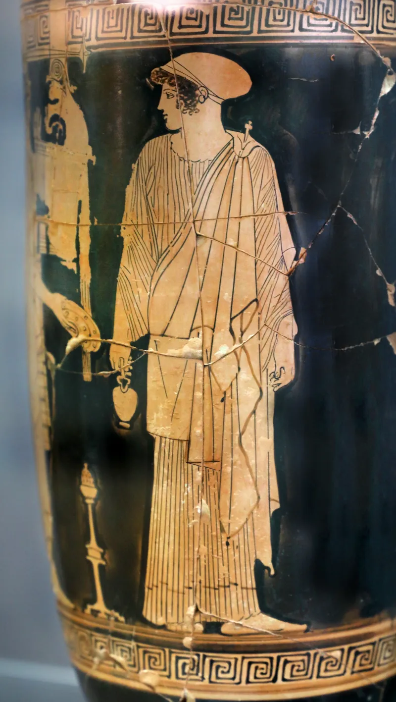 Cerchia Del Pittore Di Polignoto, Lekythos Con Apollo Citaredo E Figura Femminile, 470-450 Ac Dalla Necropoli Della Carrara A Crotone 