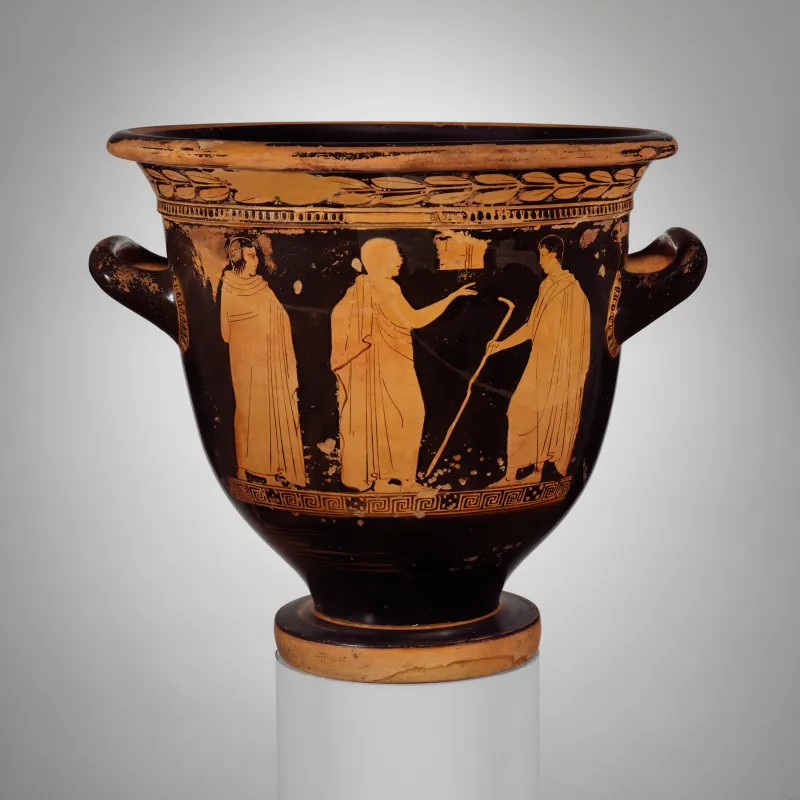 Terracotta Bell-Krater (Bowl For Mixing Wine And Water) Met 