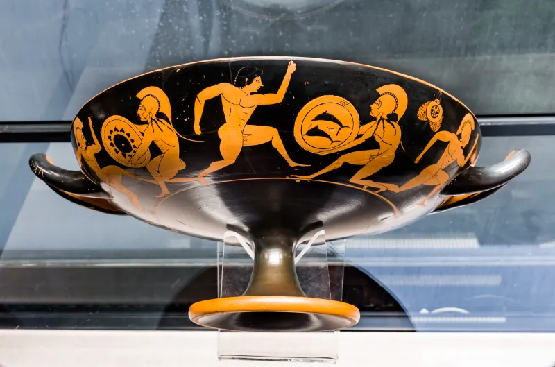 Poseidon Painter - Arv 136 3 - Satyr Carrying Pointed Amphora - Athletes - München As 2613 - 