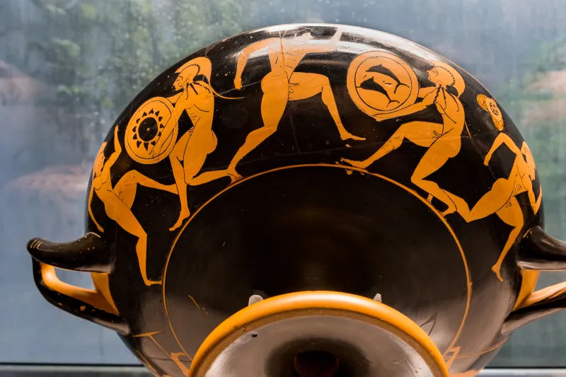 Poseidon Painter - Arv 136 3 - Satyr Carrying Pointed Amphora - Athletes - München As 2613 - 