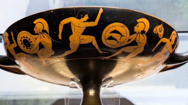 Poseidon Painter - Arv 136 3 - Satyr Carrying Pointed Amphora - Athletes - München As 2613 - 