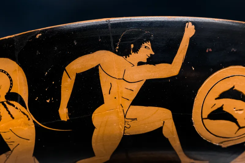 Poseidon Painter - Arv 136 3 - Satyr Carrying Pointed Amphora - Athletes - München As 2613 - 