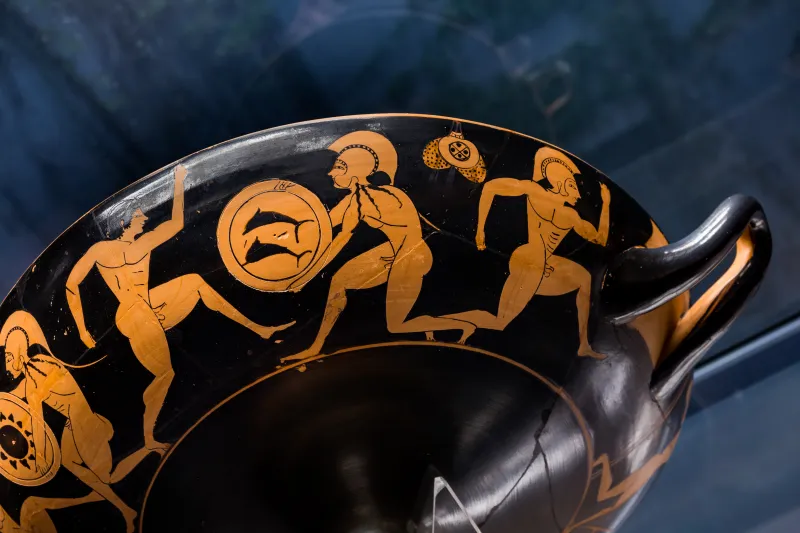 Poseidon Painter - Arv 136 3 - Satyr Carrying Pointed Amphora - Athletes - München As 2613 - 