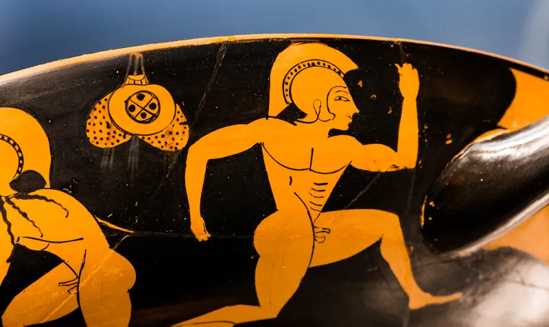 Poseidon Painter - Arv 136 3 - Satyr Carrying Pointed Amphora - Athletes - München As 2613 - 