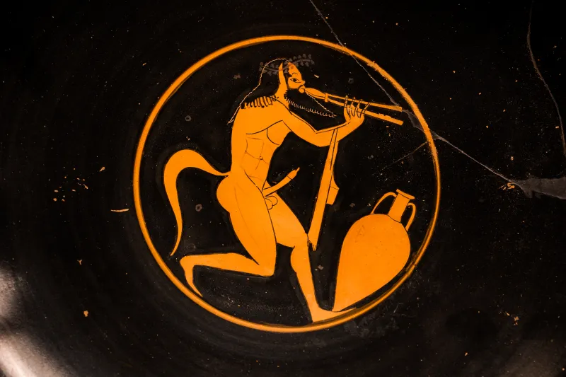 Poseidon Painter - Arv 136 8 - Satyr Playing Auloi - München As 2621 - 
