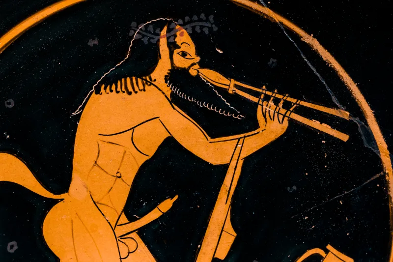 Poseidon Painter - Arv 136 8 - Satyr Playing Auloi - München As 2621 - 