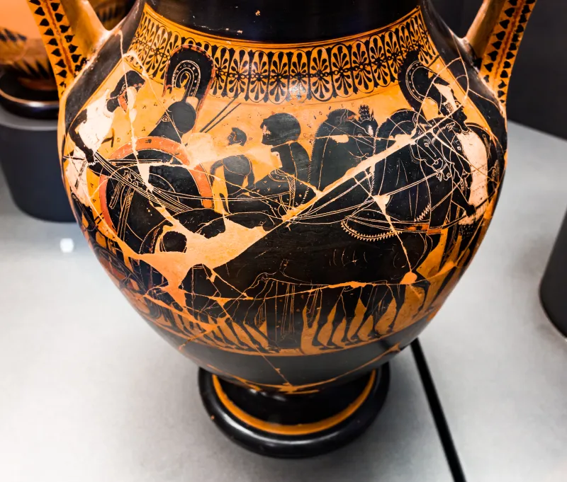 Priamos Painter - Abv 330 1 - Amphiaraos Departing - Artemis Mounting Chariot - Chiusi Man 1794 - 