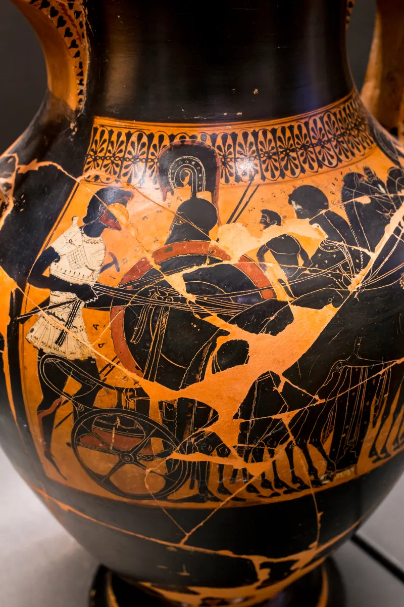 Priamos Painter - Abv 330 1 - Amphiaraos Departing - Artemis Mounting Chariot - Chiusi Man 1794 - 