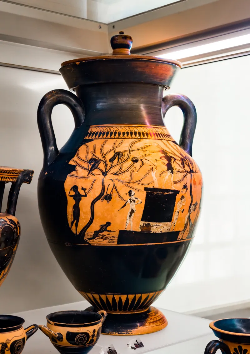 Priamos Painter - Abv 331 8Ter - Women Bathing - Dionysos With Satyrs At Vintage - Roma Mnevg 106463 - 