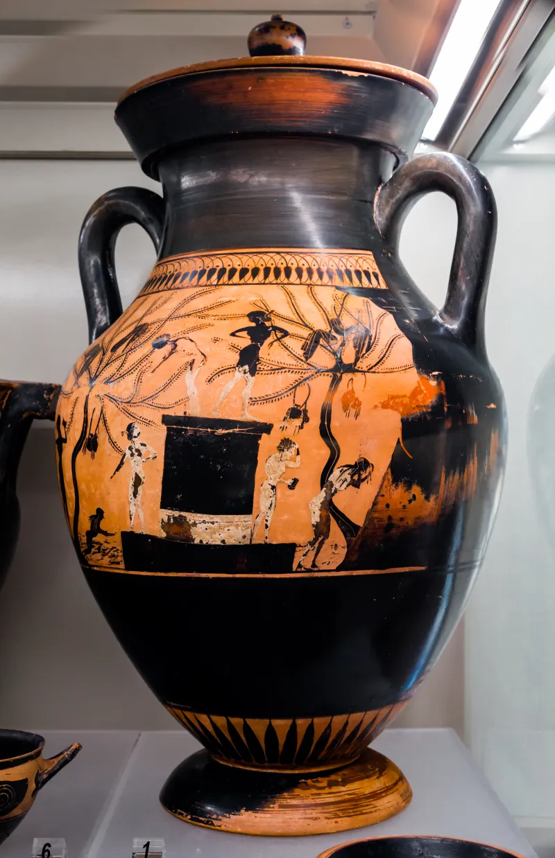 Priamos Painter - Abv 331 8Ter - Women Bathing - Dionysos With Satyrs At Vintage - Roma Mnevg 106463 - 