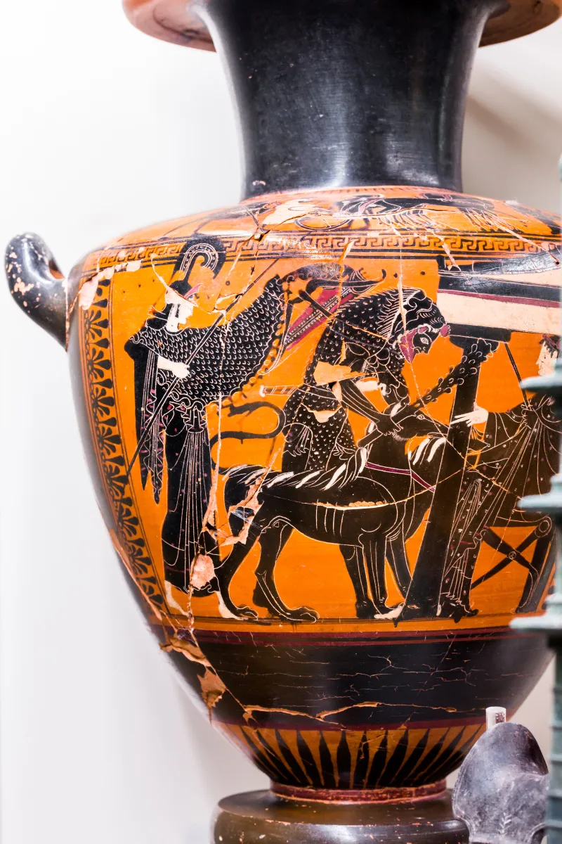 Priamos Painter - Abv 332 Extra - Warriors Departing With Chariot - Herakles And Kerberos - Roma Mnevg 131422 - 