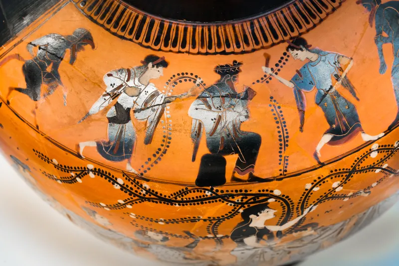 Priamos Painter - Abv 334 6 - Dionysos With Maenads And Satyrs - Women Picking Fruit - München As 1702A - 