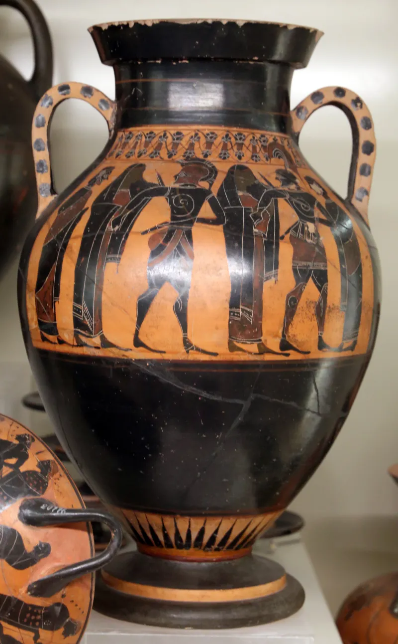 Pittore Di Princeton, Anfora Attica Con Partenza Di Guerrieri, 540-530 Dalla Tomba Dei Vasi Greci Alla Banditaccia 