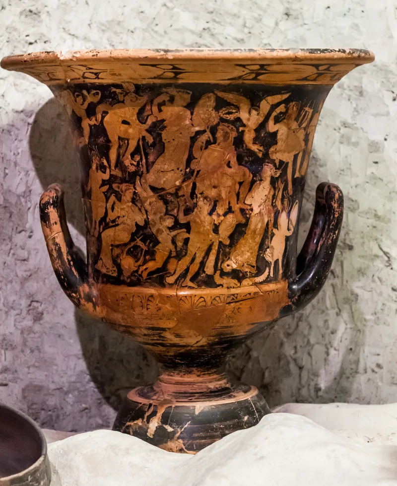 Fourth-Century Calyx-Krater - Arv Extra - Dionysos And Ariadne With Satyrs And Maenads - Genova Mal - 