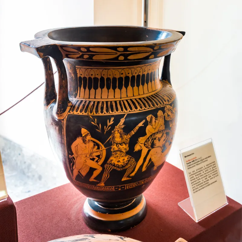 Pronomos Painter Arv 1336 Extra - Amazonomachy - Three Draped Youths 