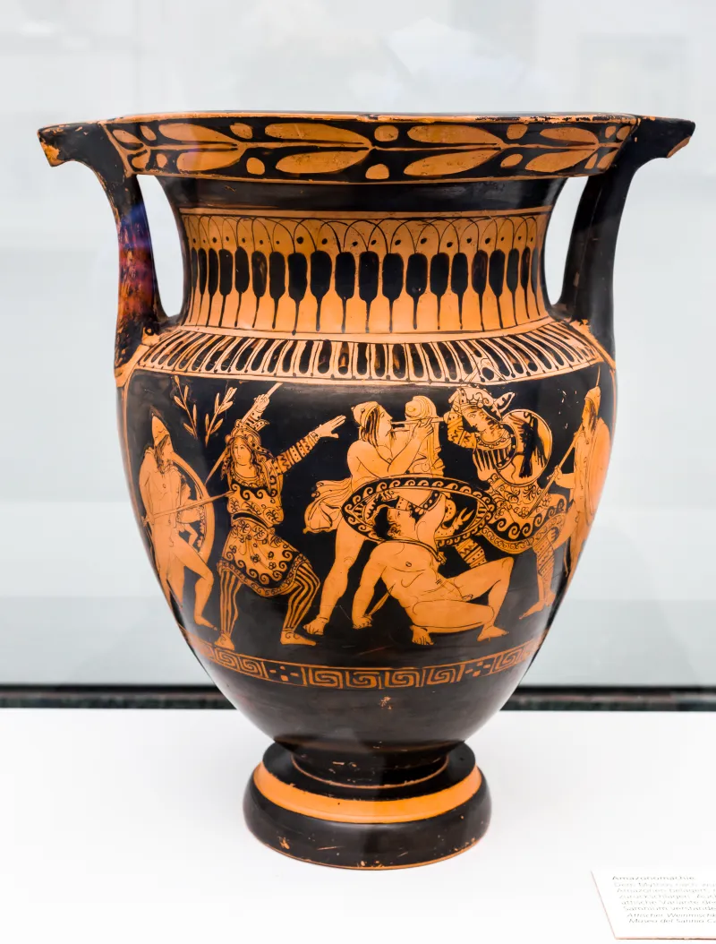 Pronomos Painter - Arv 1336 Extra - Amazonomachy - Three Draped Youths - Montesarchio Mandsc 70157 - 