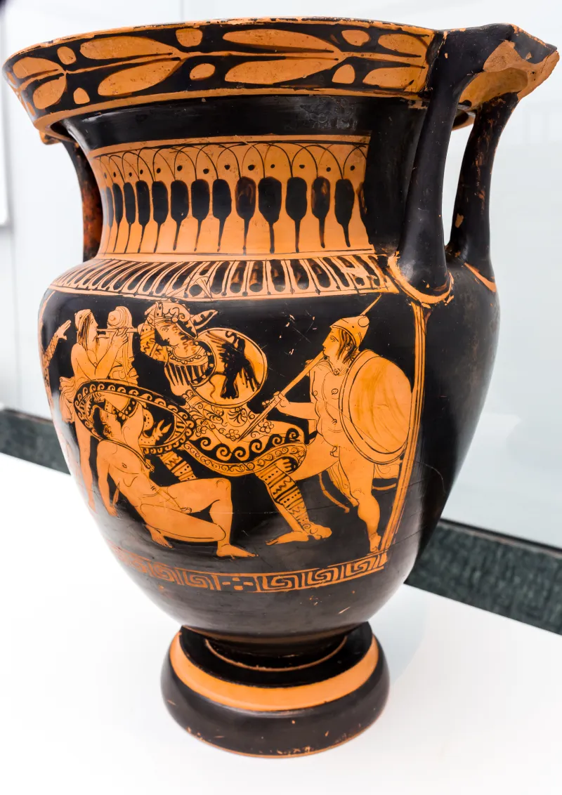 Pronomos Painter - Arv 1336 Extra - Amazonomachy - Three Draped Youths - Montesarchio Mandsc 70157 - 
