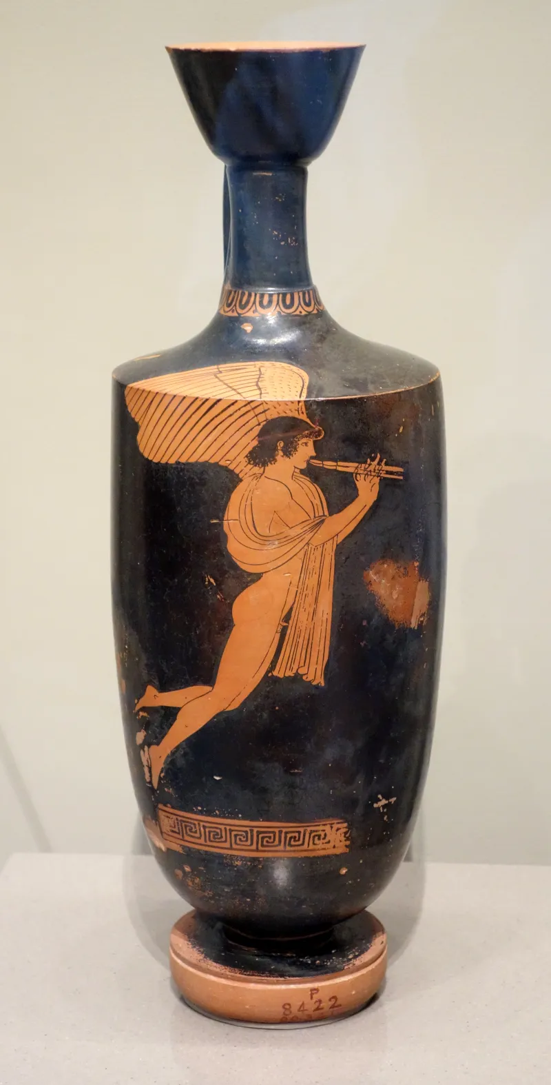 Red-Figure Lekythos Eros Playing Flutes (Boston Mfa 