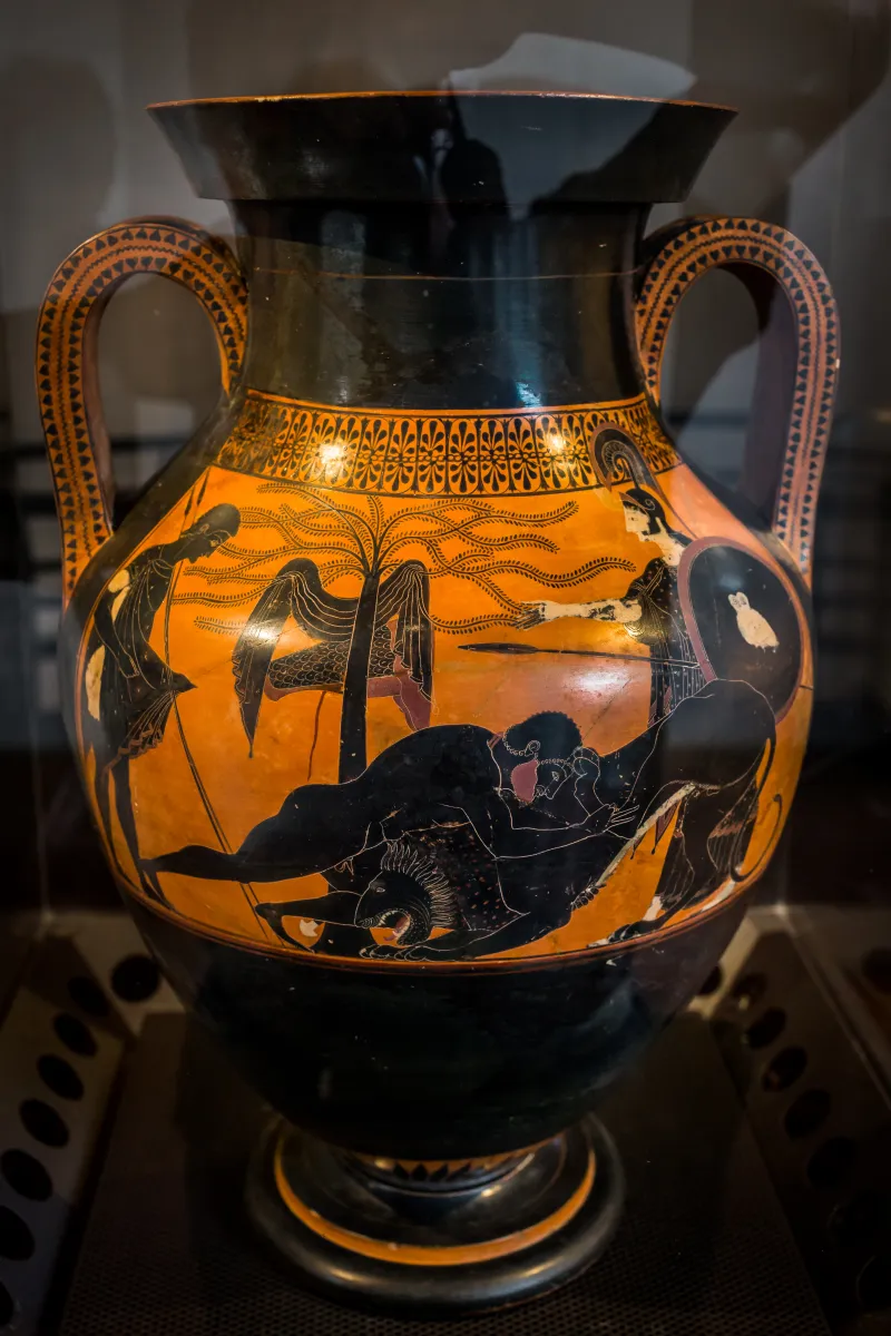 Psiax Abv 292 1 Herakles And The Lion - Two Young Warriors Leaving Home 