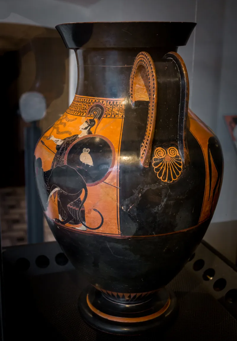 Psiax Abv 292 1 Herakles And The Lion - Two Young Warriors Leaving Home 