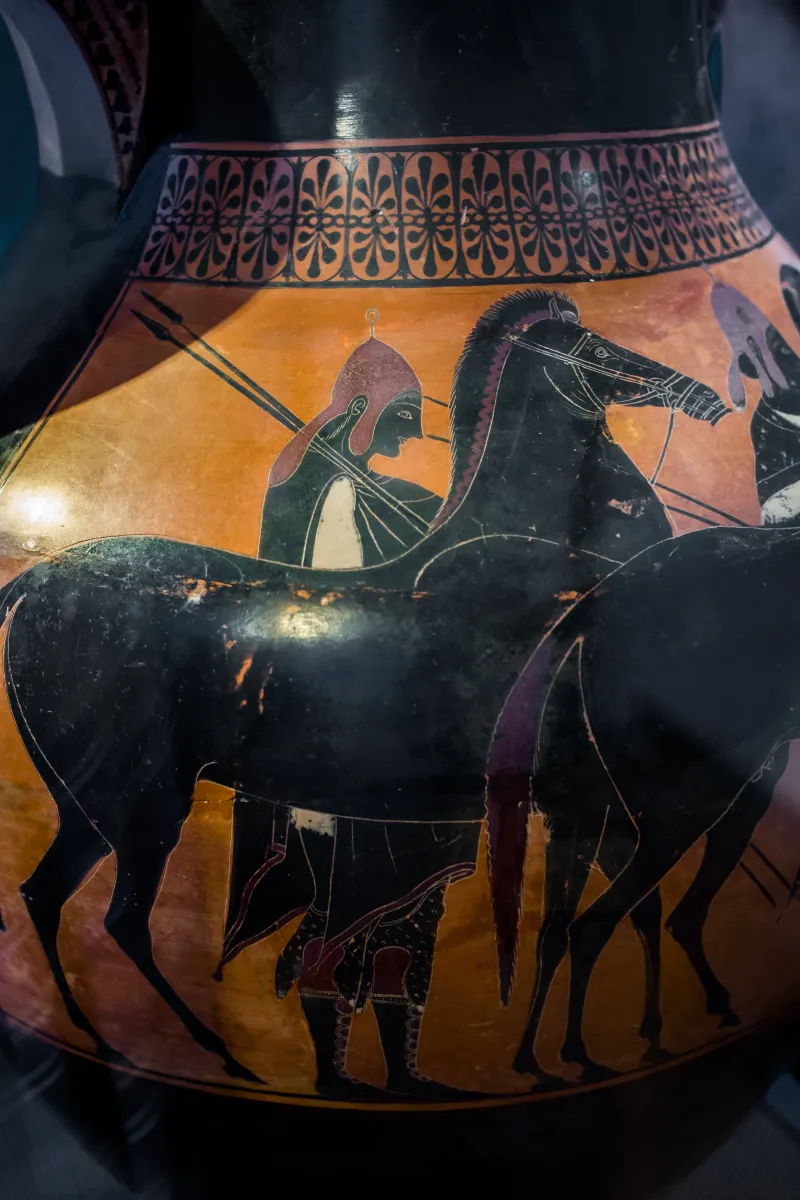 Psiax Abv 292 1 Herakles And The Lion - Two Young Warriors Leaving Home 